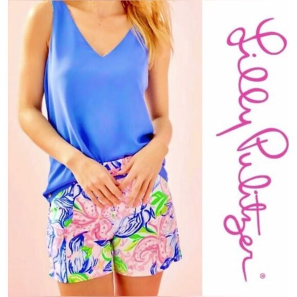 Lilly Pulitzer Pants - Lilly Pulitzer Ariana Shorts Sz 0 Multi Havana Cocktail Resort Vacation Beachy